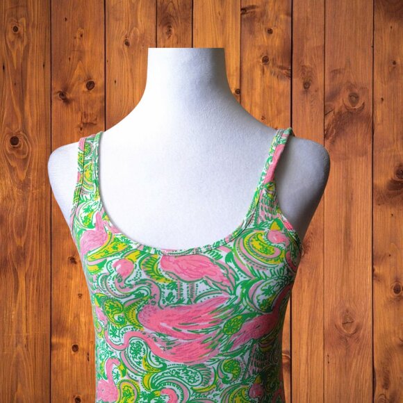 Lilly Pulitzer Tabbie Tank Top Women's Small Pullover Hot Wings Flamingo Paisley - Picture 4 of 7